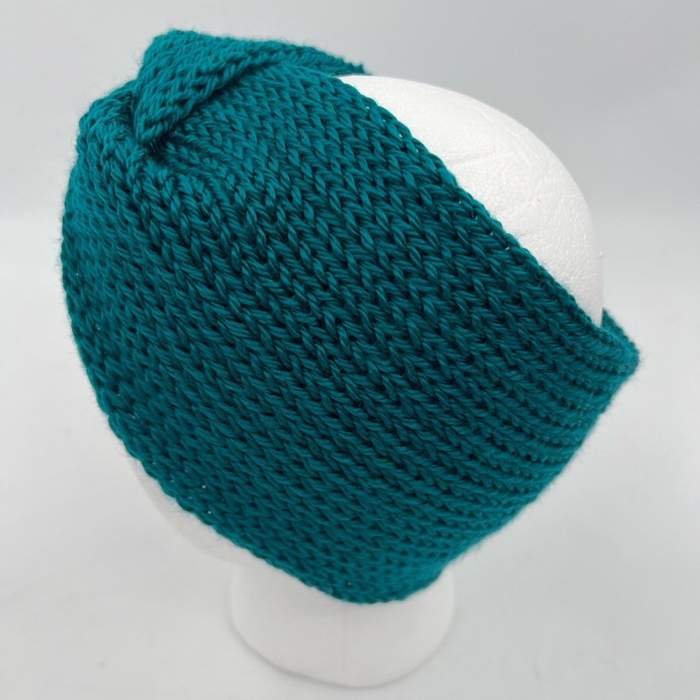 Teal Green Handmade Knit Twist Top Knot Headband Ear Warmer - Picture 3 of 5